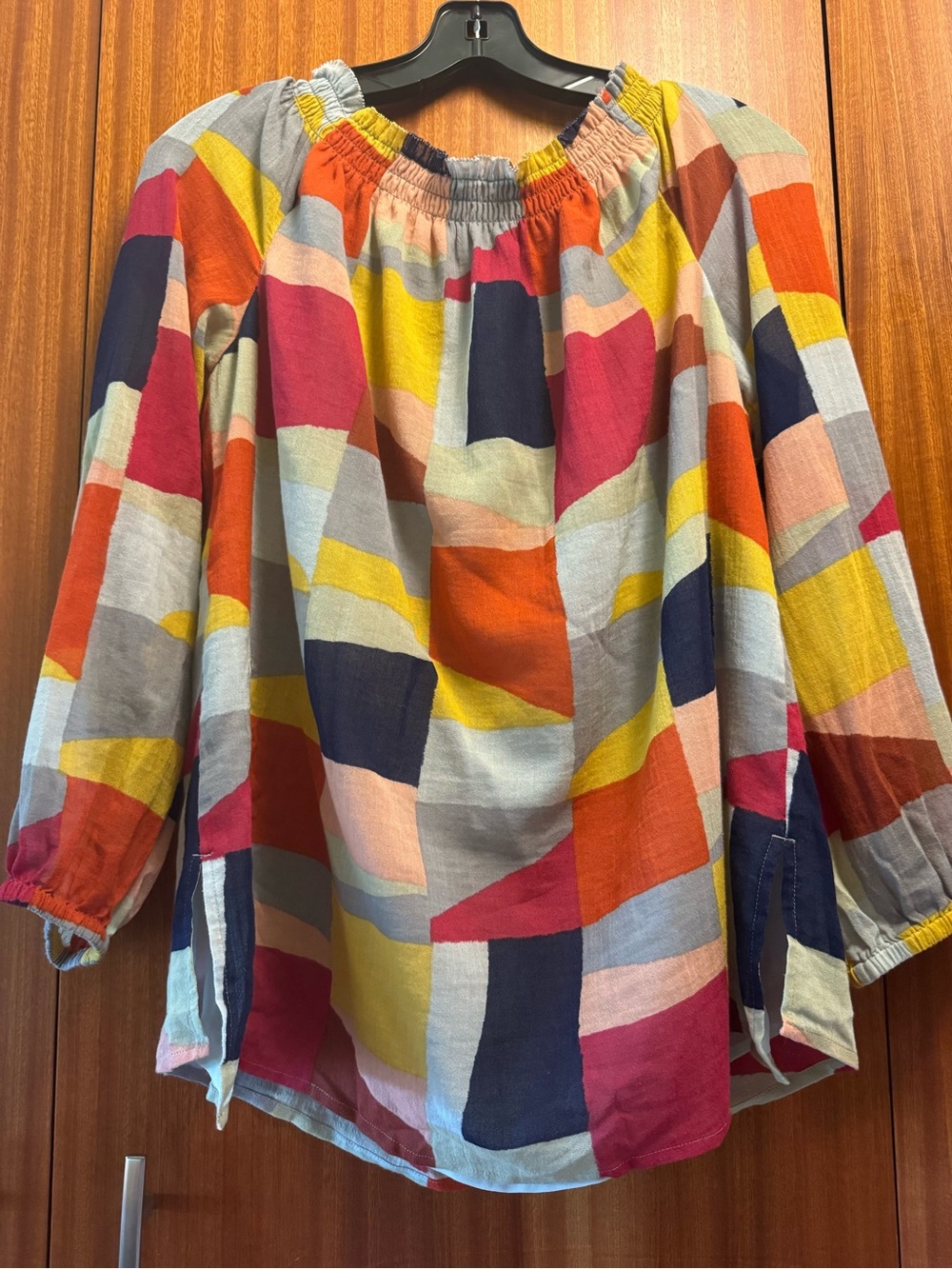 Tory Burch Multicolor Mosaic Smocked Blouse